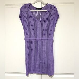 Purple Knit Women Swim Coverup